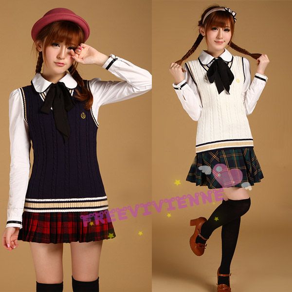 Japanese School Uniform school girl sweater vest tank top shirt