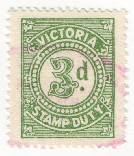(I.B) Australia  Victoria Revenue  Stamp Duty 3d