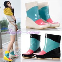 women's rain boots wedge heel