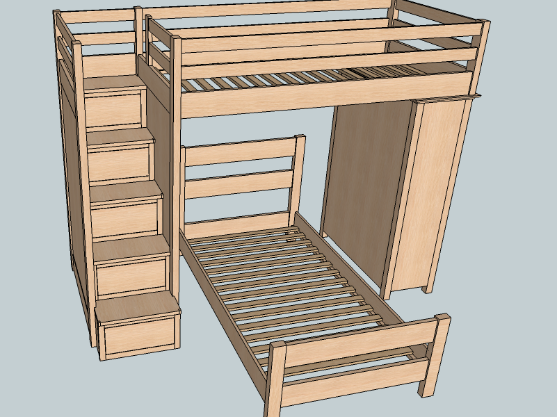 Bunk Bed with Stairs Plans