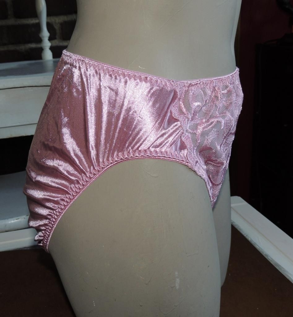 Vintage Hanes Shiny Liquid Satin Nylon Spandex Lace Hi Cut Legs Panties Mauve 7 Ebay