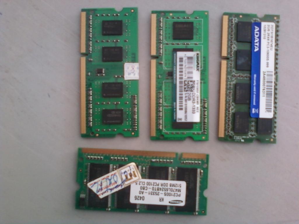 HDD laptop Seagate SATA 250GB = 550k; ATA 80Gb = 300k; RAM laptop DDR3 02Gb = 280K