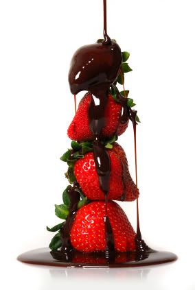 CHOCOLATE-STRAWBERRY NUZZLING Pictures, Images and Photos