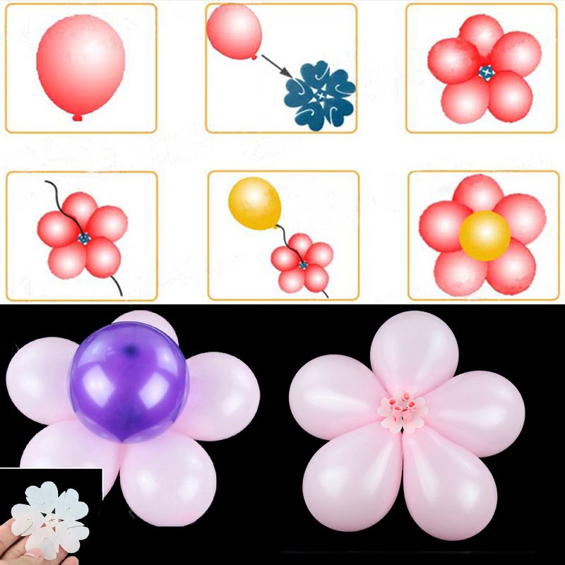 10X Balloon Clip Flower Tie Filled Helium Air Balloons Wedding Party