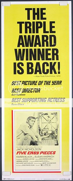 Original R1973 FIVE EASY PIECES 14x36 Movie Poster  