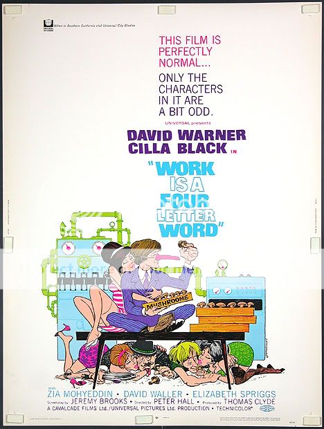 Orig 1968 WORK IS A FOUR LETTER WORD 30x40 Movie Poster  