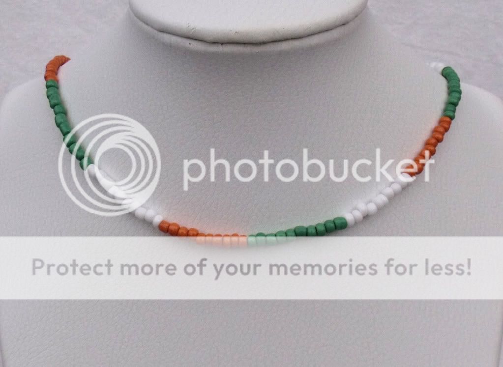 IRISH Pride Choker Opaque Glass Beads Anklet Bracelet  