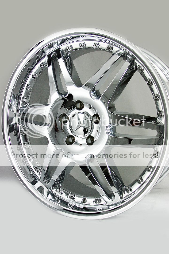 Chrome 20x8.5 Split Spoke Brabus Replica Wheel for Mercedes S CL SL 