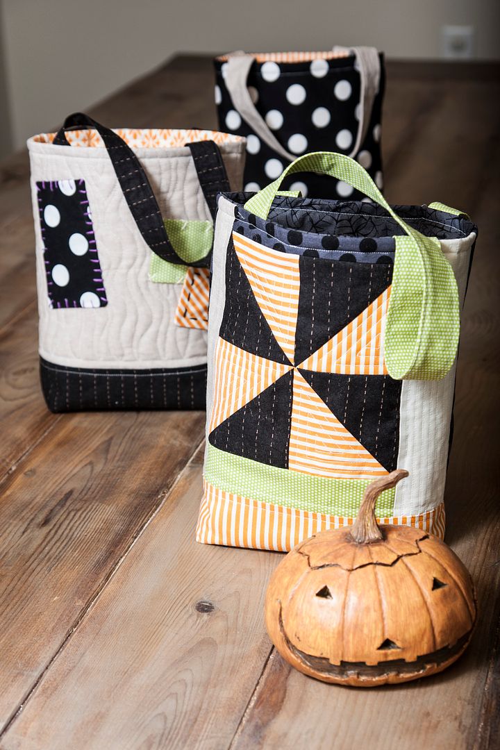 Free trick or treat bag tutorial by top US quilting blogger Lella Boutique.
