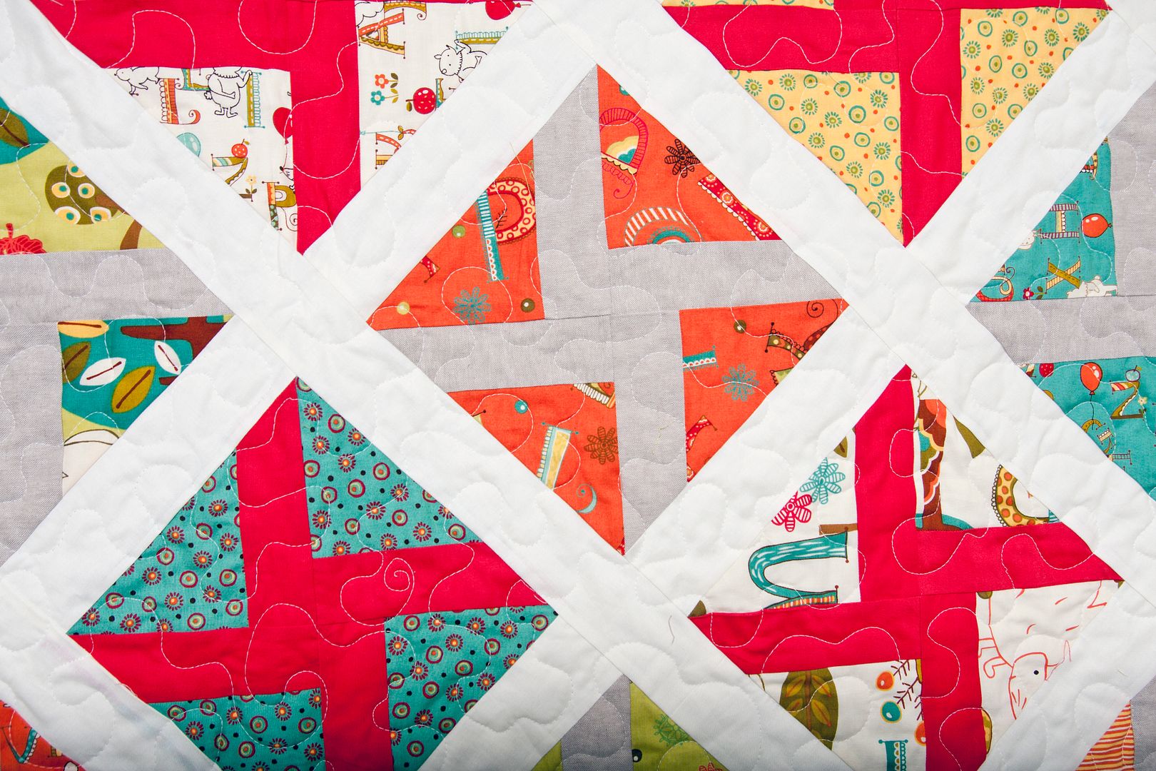 The North Wind baby boy quilt by Lella Boutique. Make it with 2 charm packs (precut 5" squares) or 7 fat quarters. 