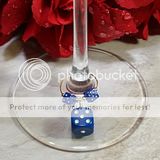 Dice Wine Glass Charm Set in Six Colors with Silver Accent  