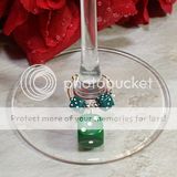 Dice Wine Glass Charm Set in Six Colors with Silver Accent  