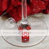 Dice Wine Glass Charm Set in Six Colors with Silver Accent  