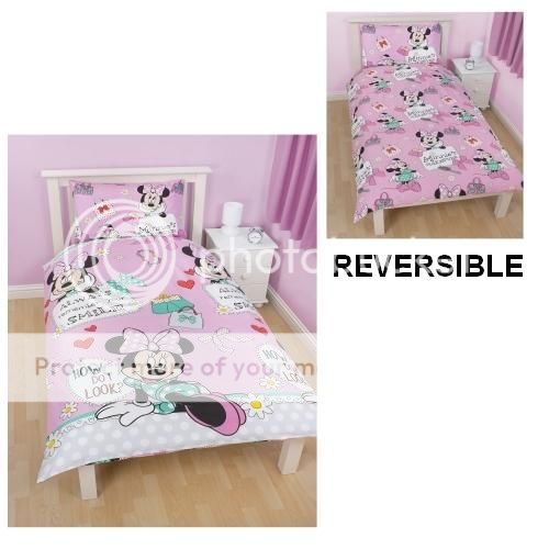 Minnie Mouse Duvet Cover Pillow Case Bed Set 'Makeover' Kids Cartoon Disney