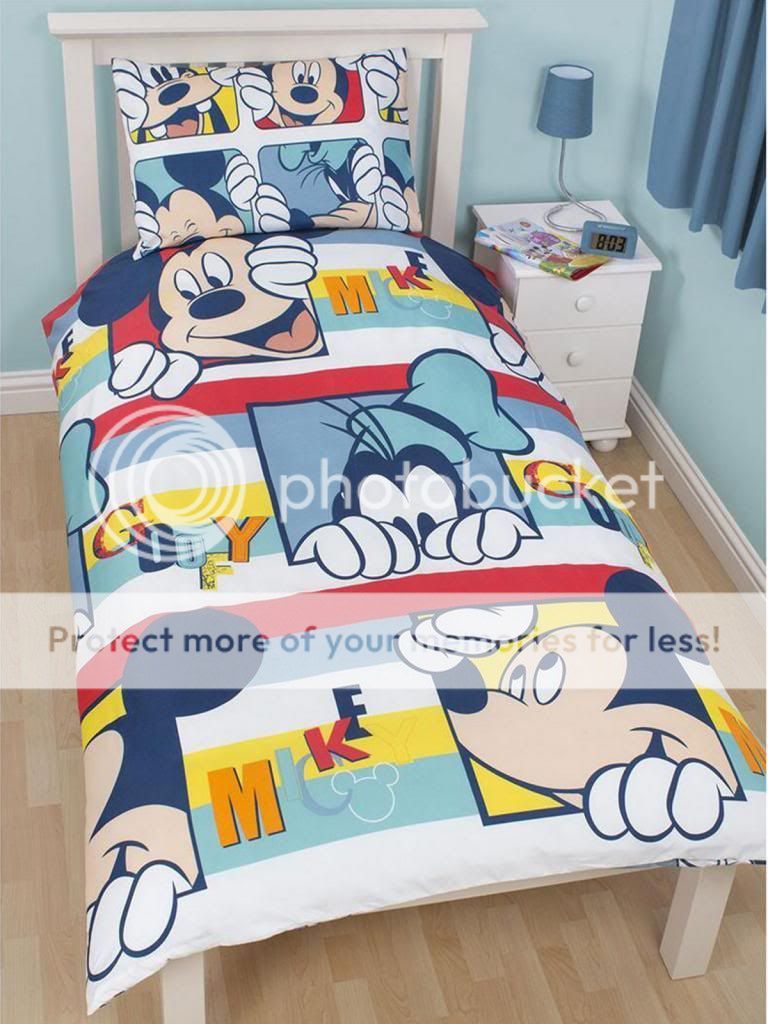 Mickey Mouse Duvet Cover Pillow Case Bed Set 'Play' Kids Cartoon Disney Bedding